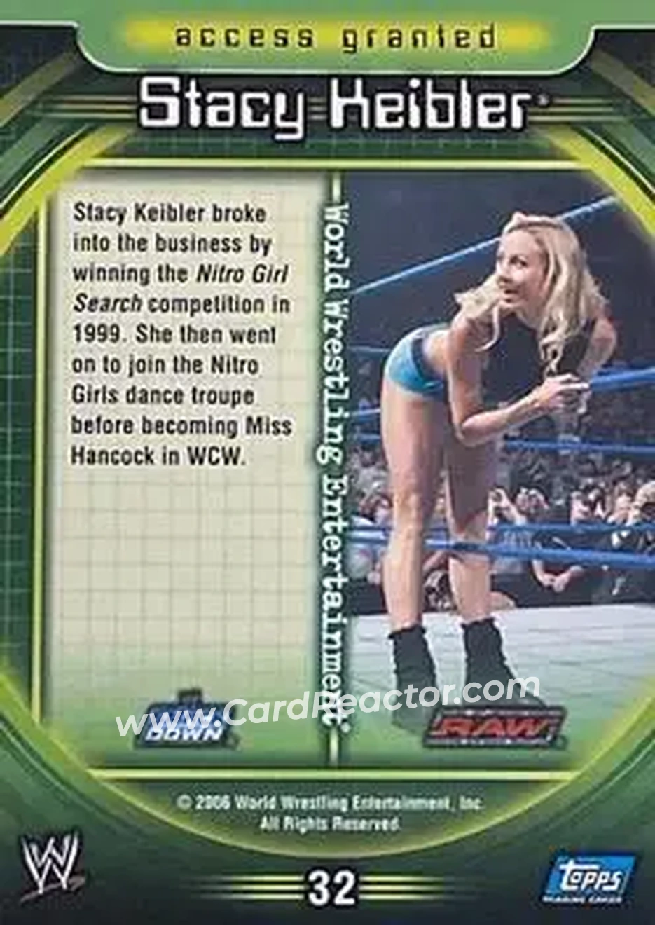 2006 Topps WWE Insider English (UK) #32 - Stacy Keibler - Back