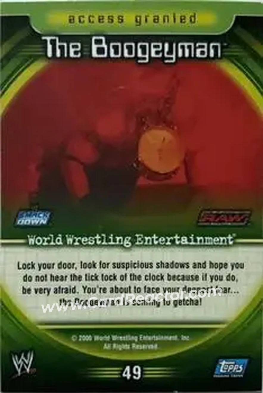2006 Topps WWE Insider English (UK) #49 - Boogeyman - Back