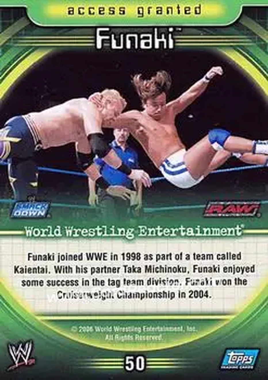 2006 Topps WWE Insider English (UK) #50 - Kung Funaki - Back