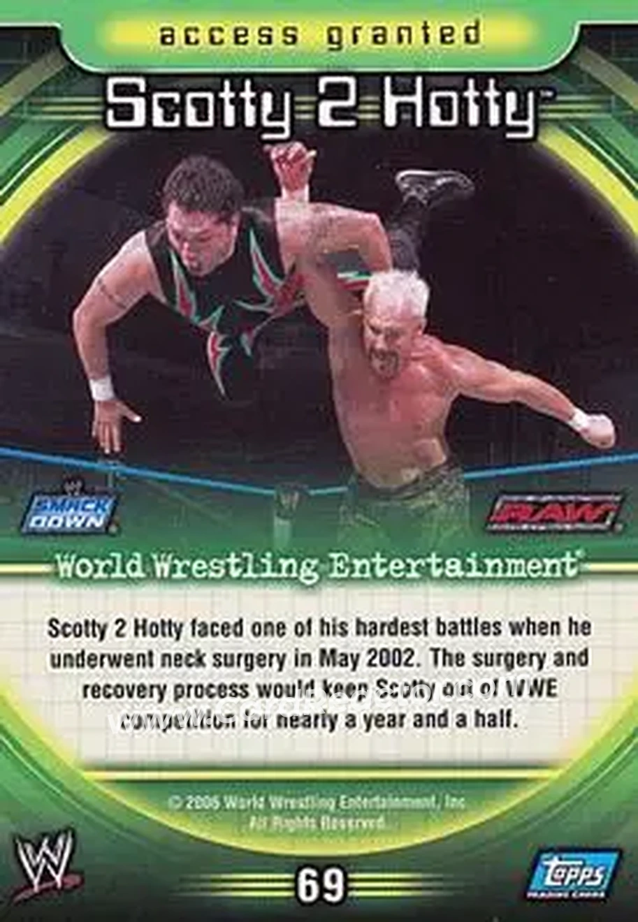 2006 Topps WWE Insider English (UK) #69 - Scotty 2 Hotty - Back