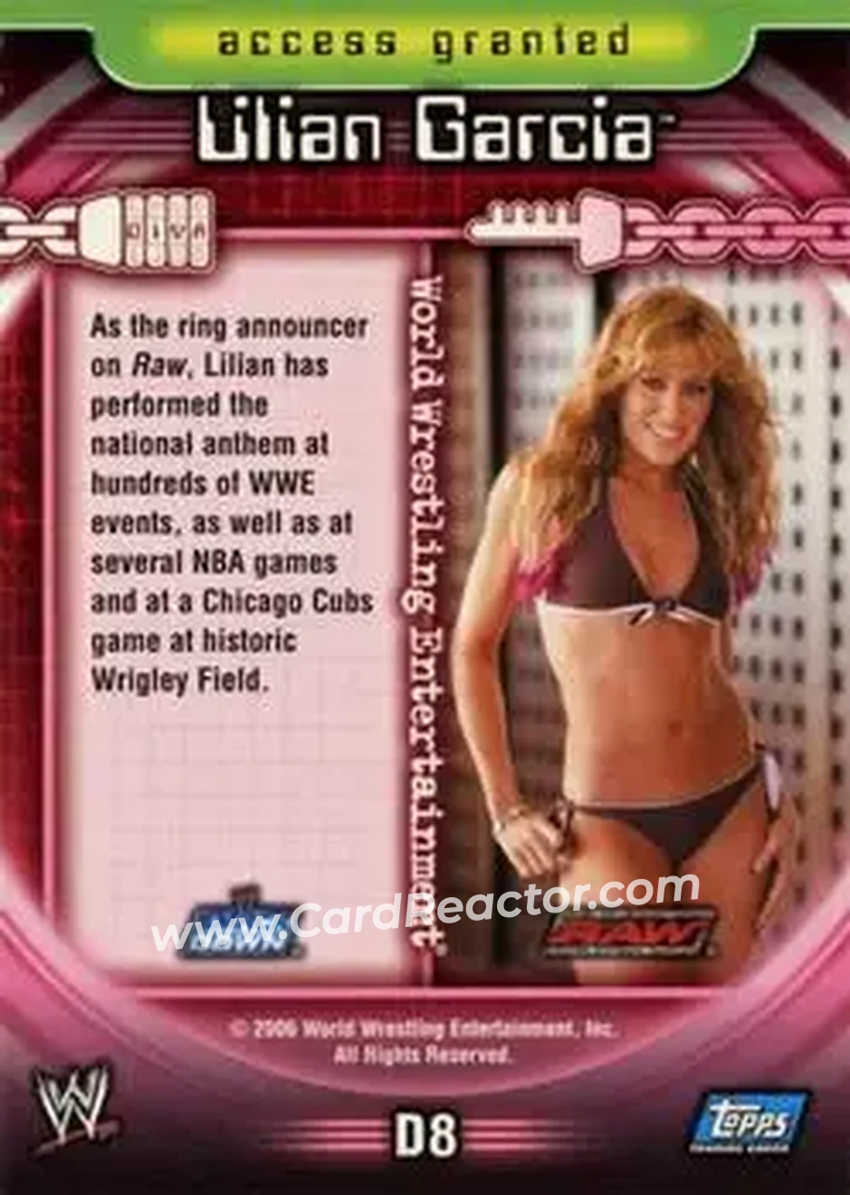2006 Topps WWE Insider English (UK) - Divas #D8 - Lilian Garcia - Back
