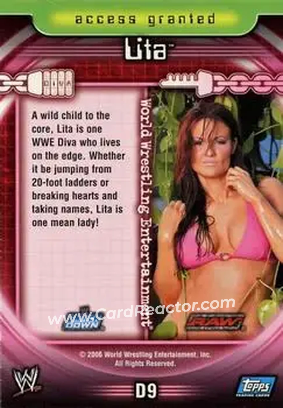 2006 Topps WWE Insider English (UK) - Divas #D9 - Lita - Back