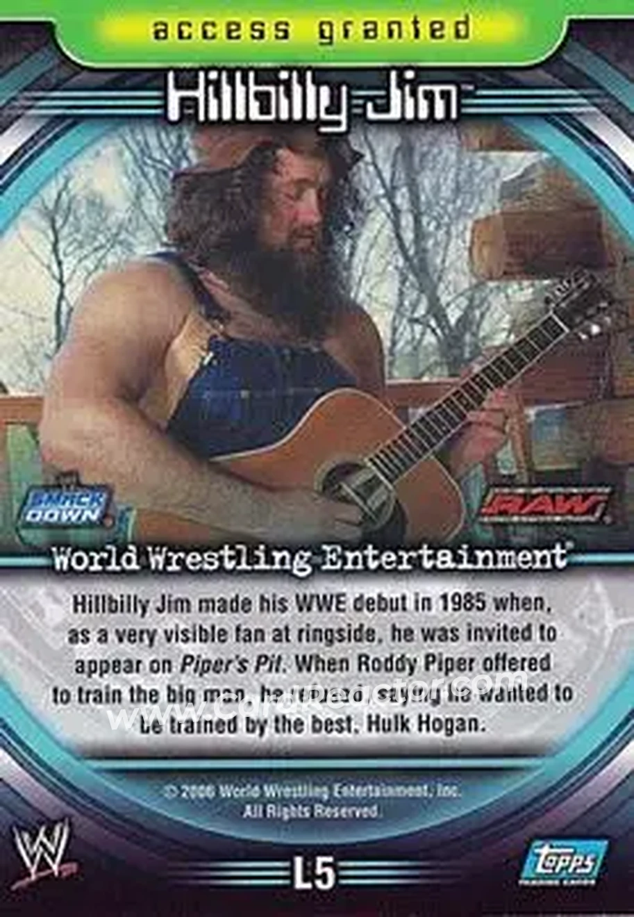 2006 Topps WWE Insider English (UK) - Legends #L5 - Hillbilly Jim - Back