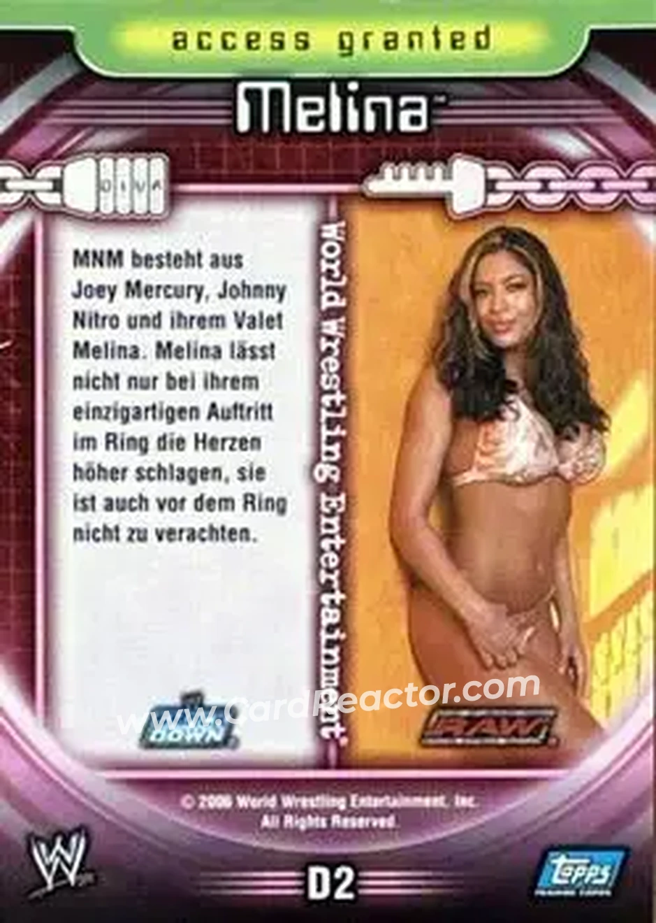 2006 Topps WWE Insider German - Divas #D2 - Melina - Back