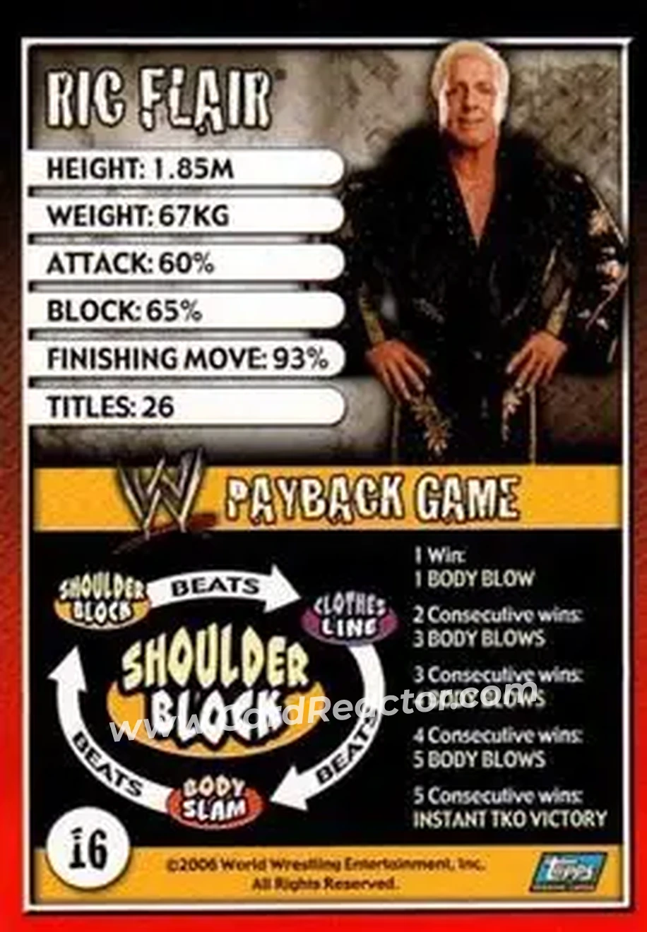 2006 Topps WWE Payback (English Edition) #16 - Ric Flair - Back