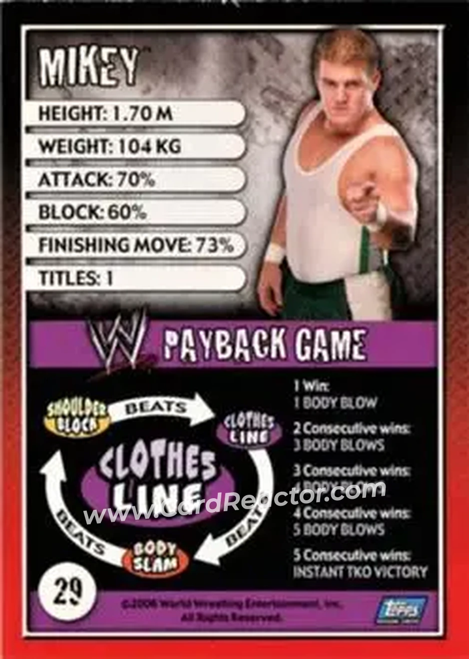 2006 Topps WWE Payback (English Edition) #29 - Mikey - Back