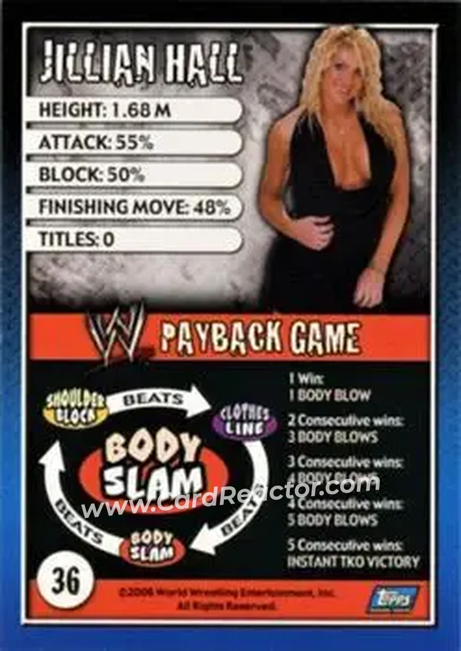 2006 Topps WWE Payback (English Edition) #36 - Jillian - Back