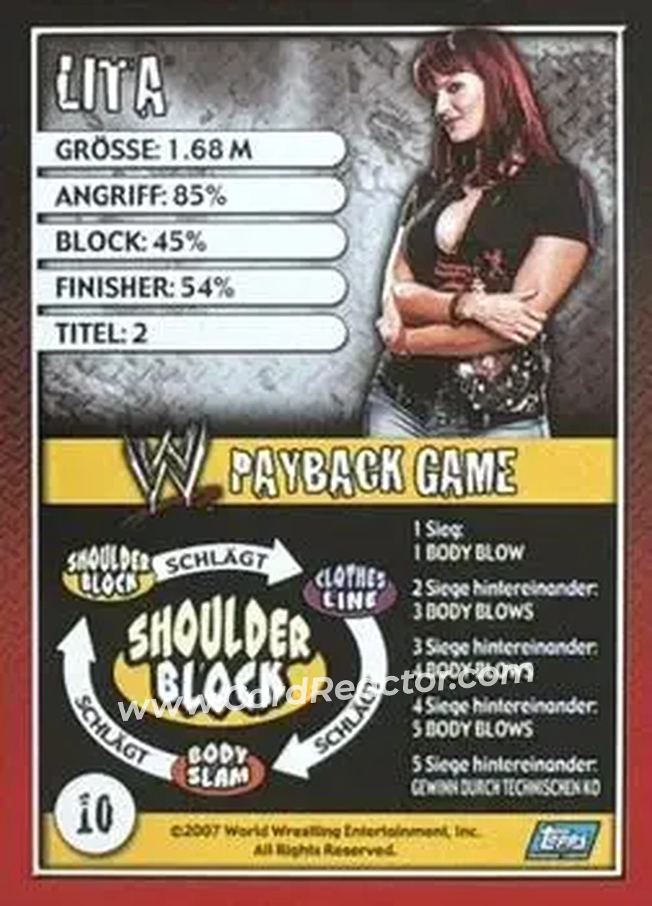 2006 Topps WWE Payback (German Edition) #10 - Lita - Back