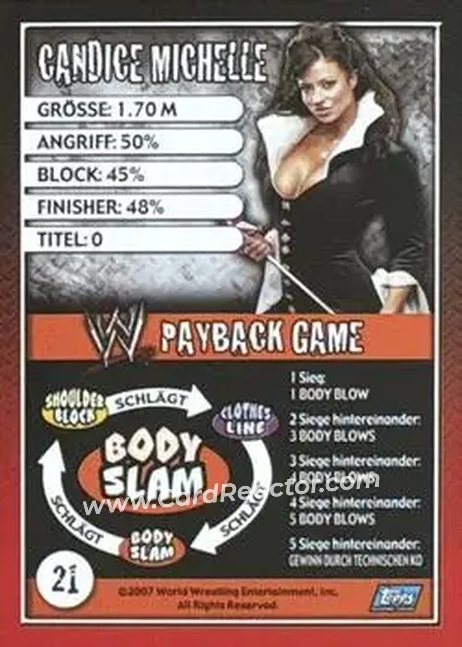 2006 Topps WWE Payback (German Edition) #21 - Candice Michelle - Back