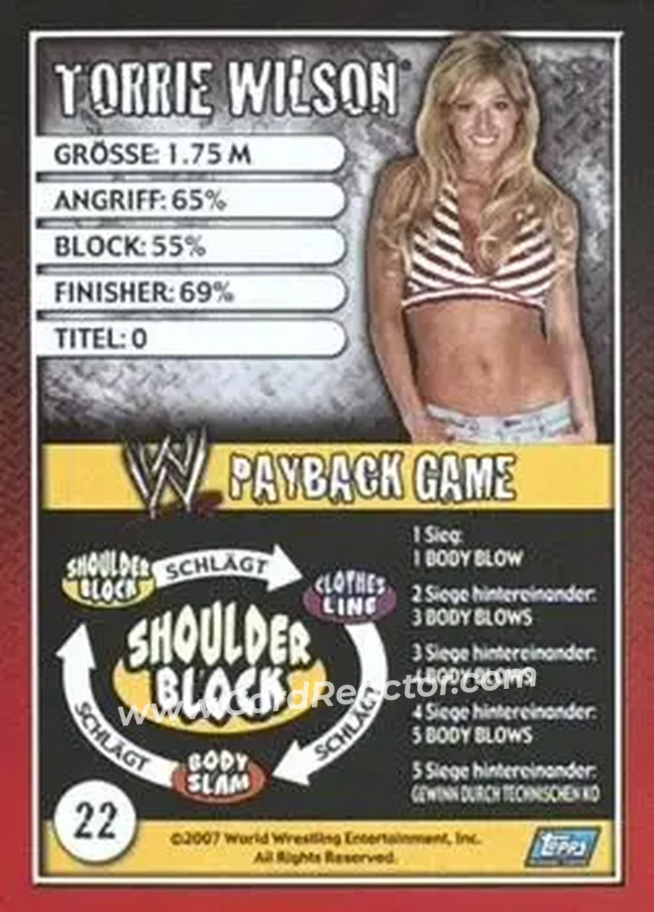 2006 Topps WWE Payback (German Edition) #22 - Torrie Wilson - Back