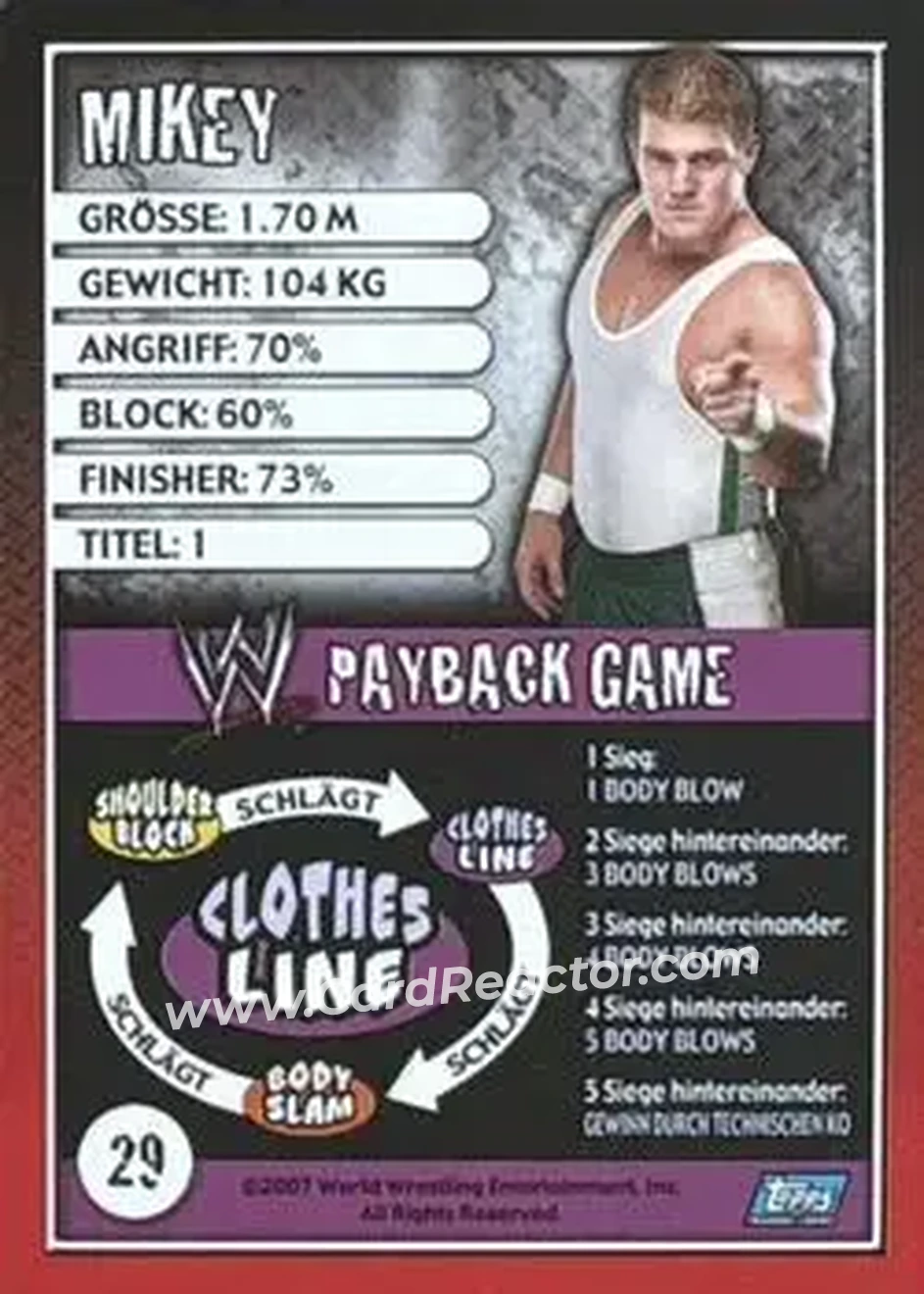 2006 Topps WWE Payback (German Edition) #29 - Mikey - Back