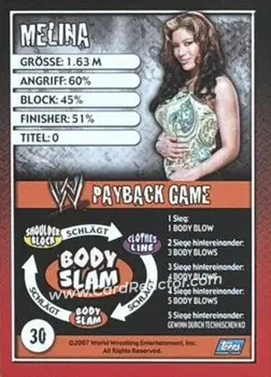 2006 Topps WWE Payback (German Edition) #30 - Melina - Back