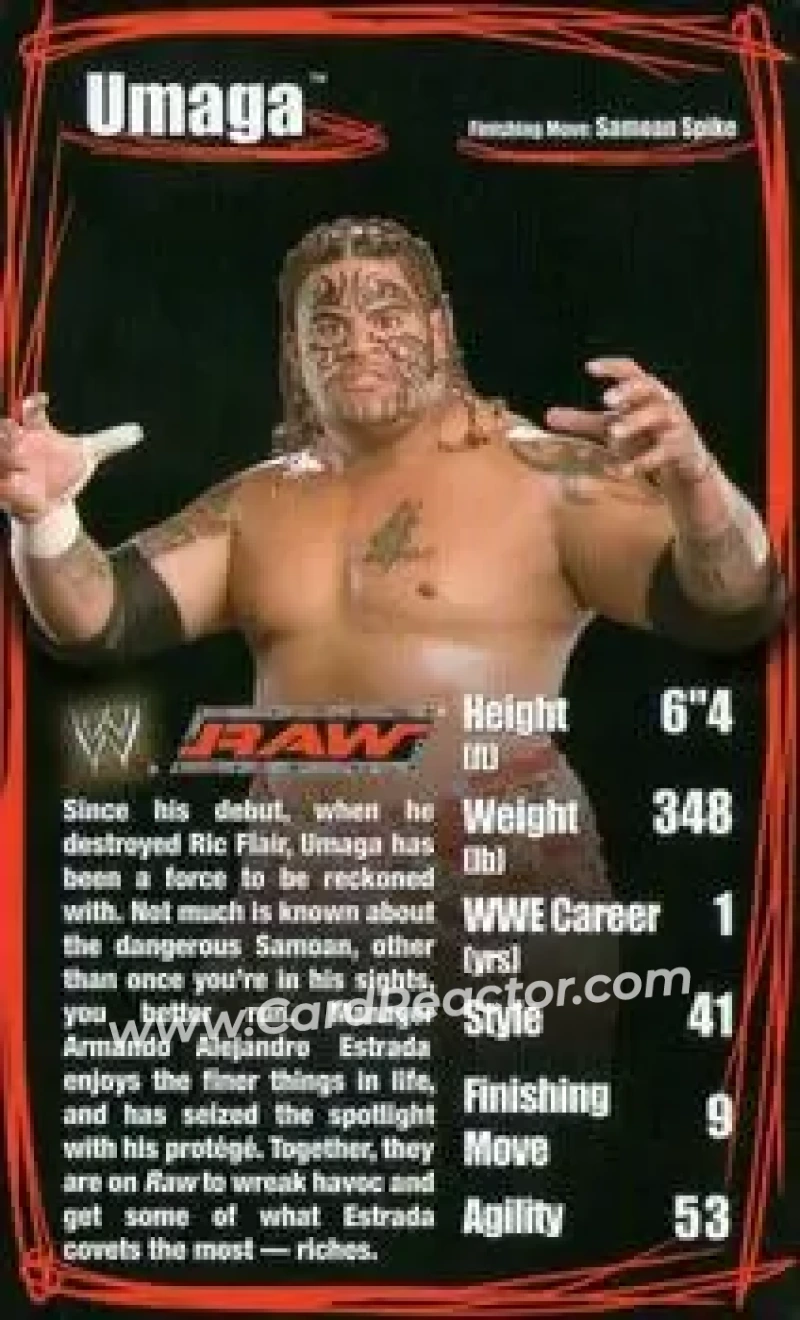 2006 Top Trumps Specials WWE Superstars 2 #NNO - Umaga - Front
