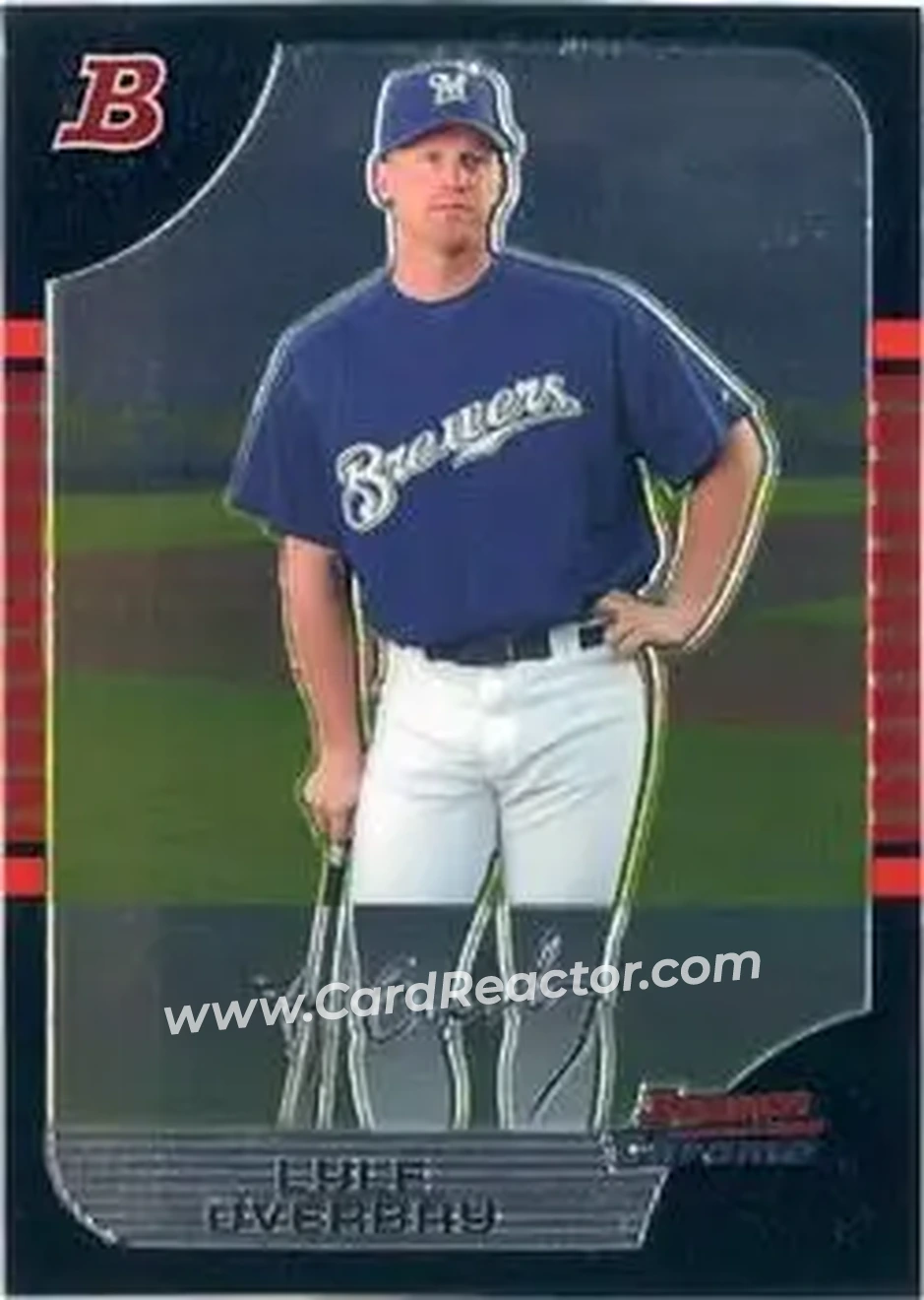 2005 Bowman Chrome #13 - Lyle Overbay - Milwaukee Brewers - Front