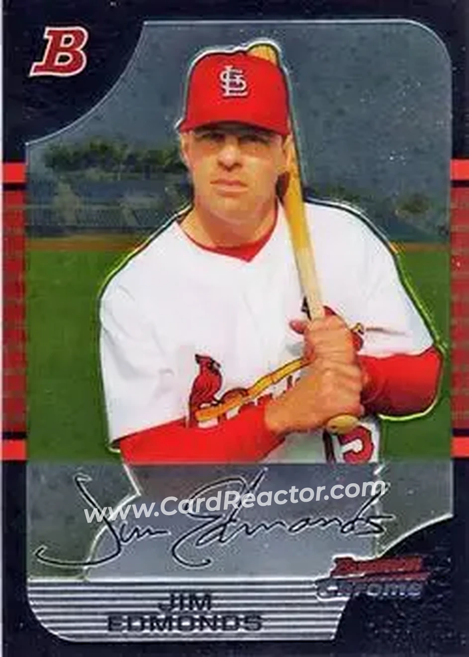 2005 Bowman Chrome #14 - Jim Edmonds - St. Louis Cardinals - Front