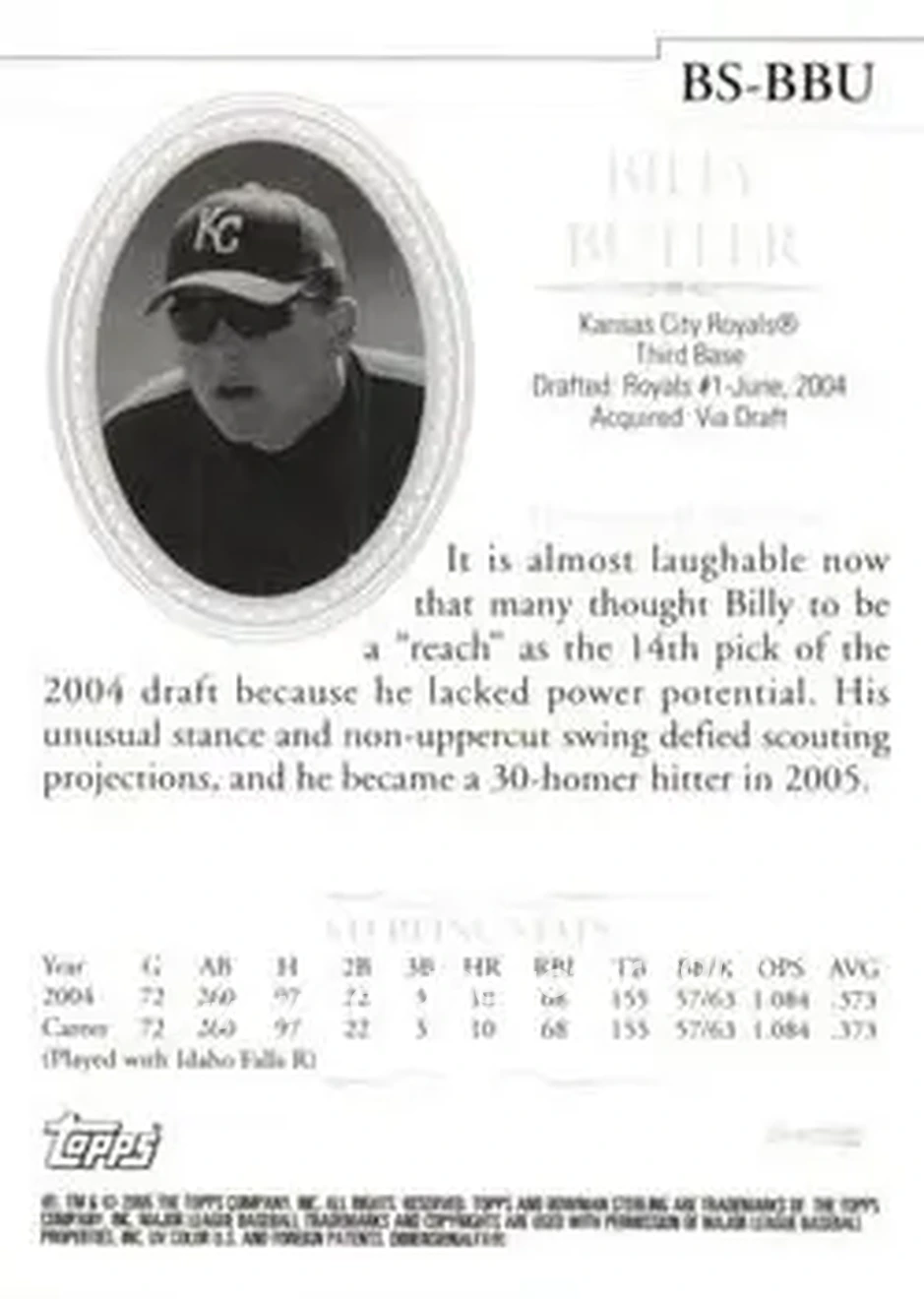 2005 Bowman Sterling #BS-BA - Brian Anderson - Chicago White Sox - Back