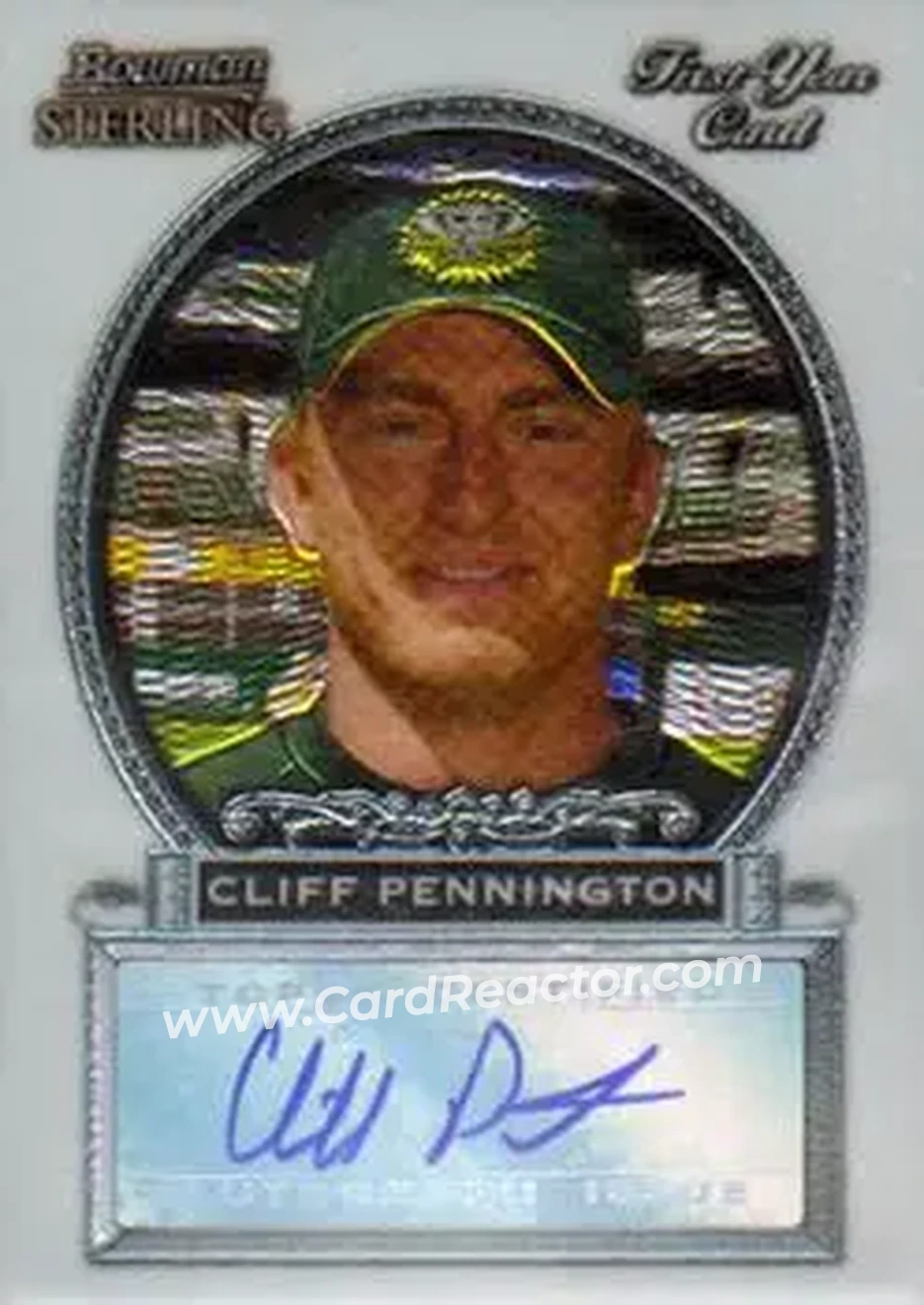 2005 Bowman Sterling #BS-CP - Cliff Pennington - Oakland Athletics - Front