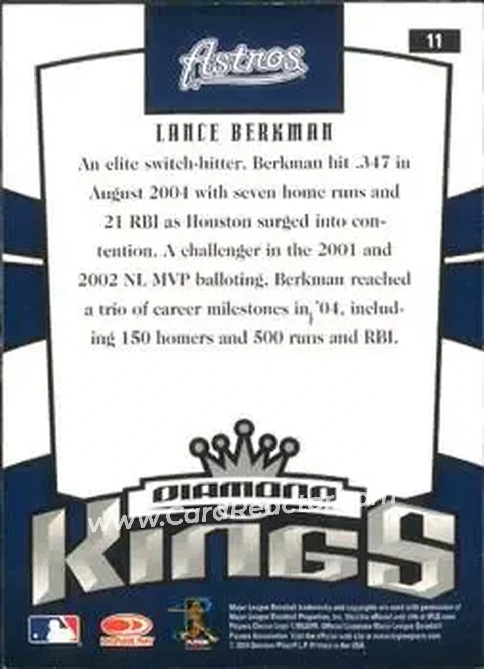 2005 Donruss #11 - Lance Berkman - Houston Astros - Back