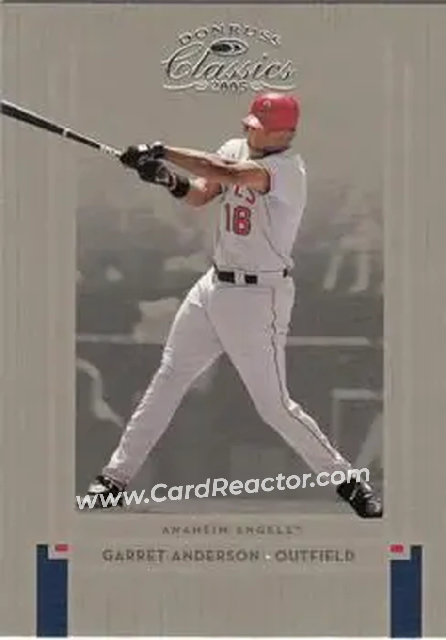 2005 Donruss Classics #16 - Garret Anderson - Anaheim Angels - Front 2005 Donruss Classics #16 - Garret Anderson - Anaheim Angels - Front