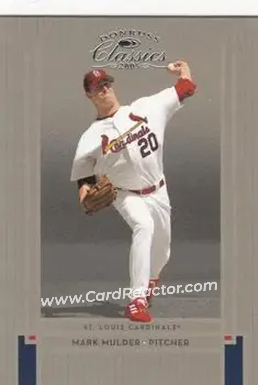 2005 Donruss Classics #20 - Mark Mulder - St. Louis Cardinals - Front 2005 Donruss Classics #20 - Mark Mulder - St. Louis Cardinals - Front