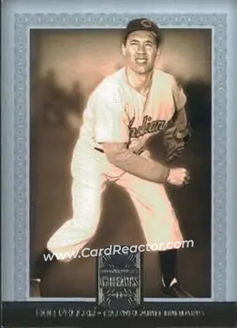 2005 Donruss Greats #8 - Bob Feller - Cleveland Indians - Front 2005 Donruss Greats #8 - Bob Feller - Cleveland Indians - Front