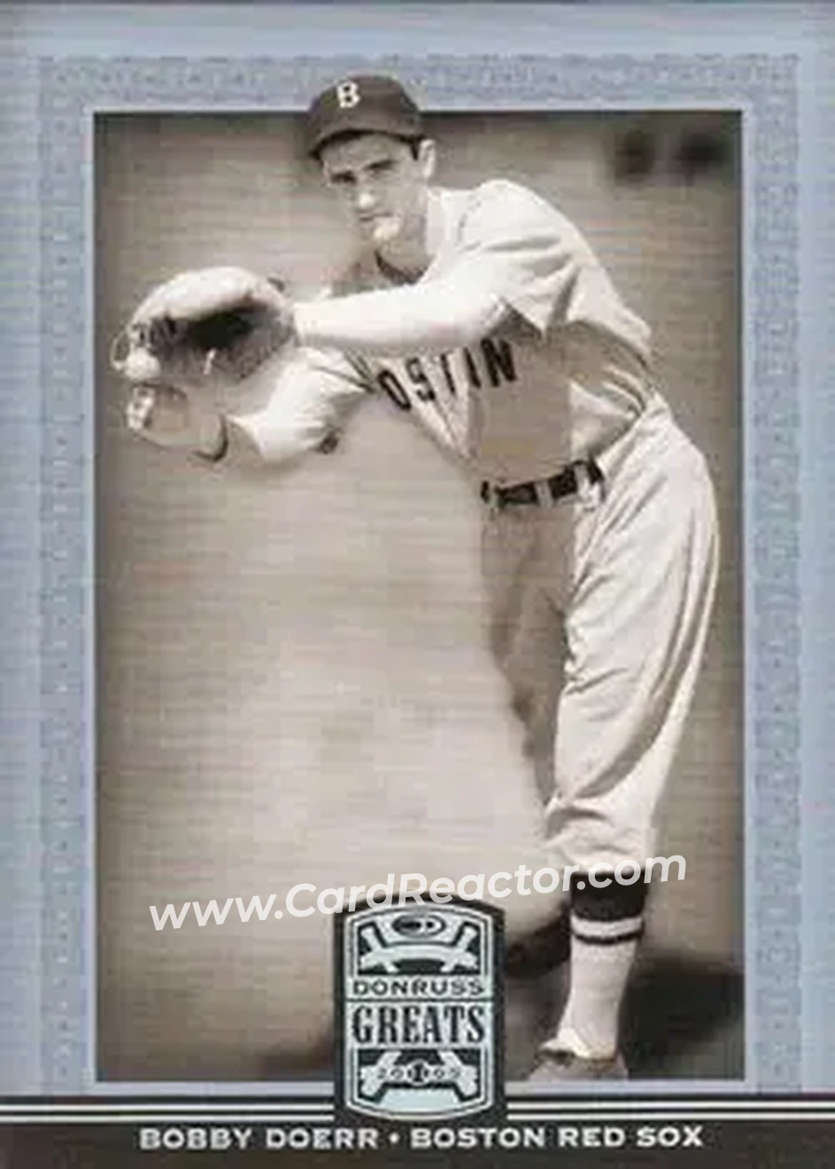 2005 Donruss Greats #9 - Bobby Doerr - Boston Red Sox - Front 2005 Donruss Greats #9 - Bobby Doerr - Boston Red Sox - Front