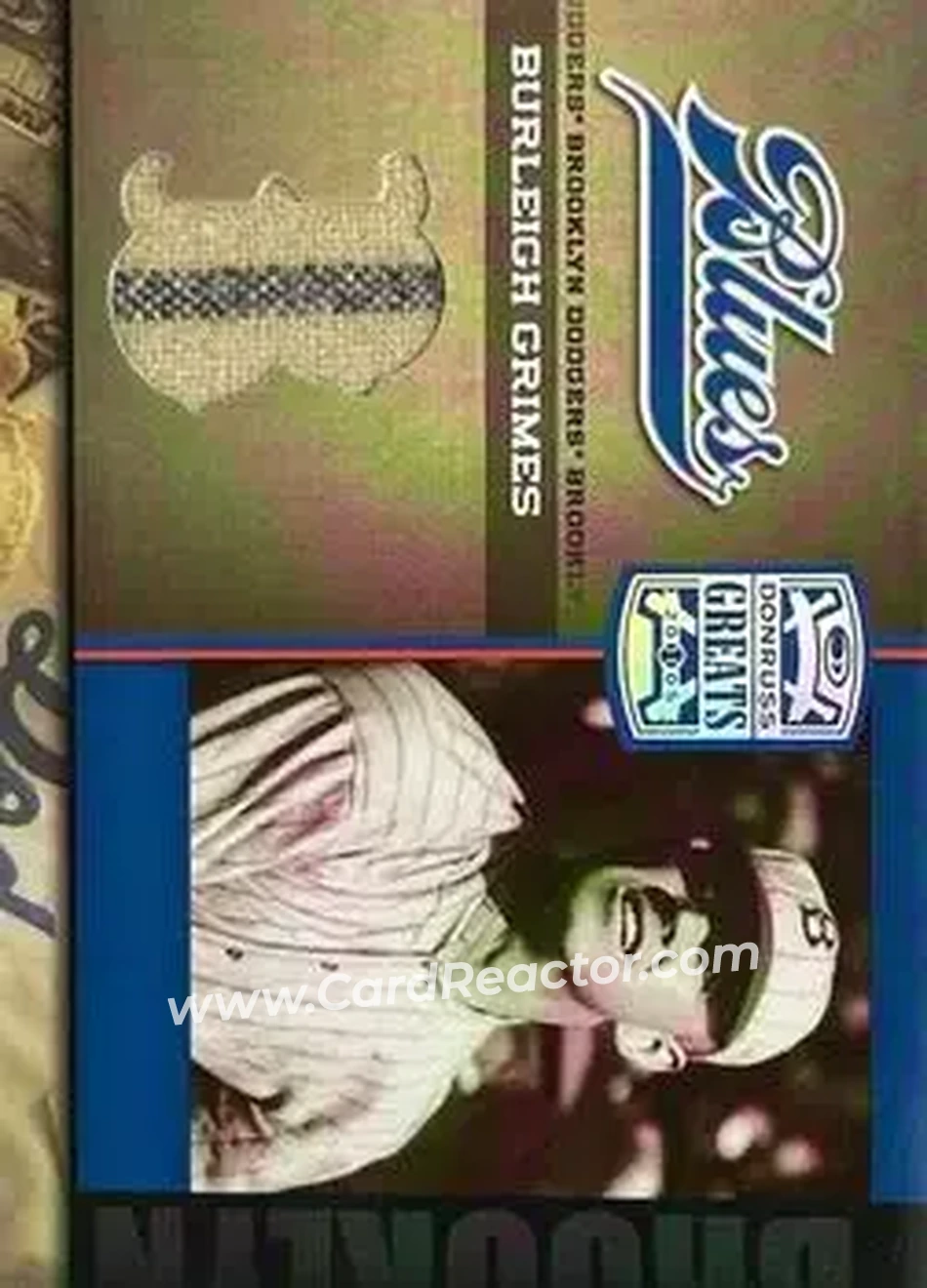 2005 Donruss Greats - Blues Brooklyn Dodgers Material #DB-3 - Burleigh Grimes - Brooklyn Dodgers - Front