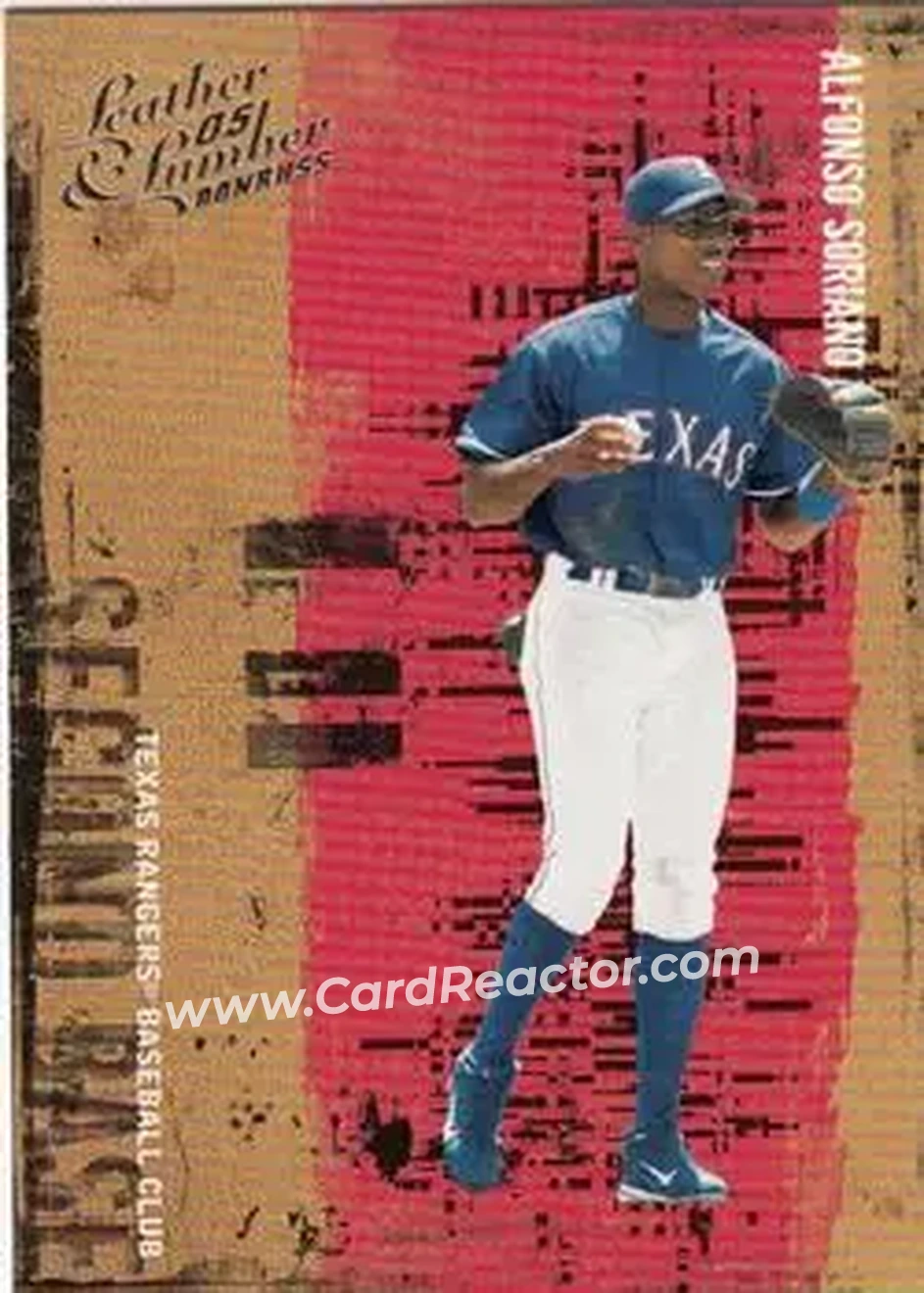 2005 Donruss Leather & Lumber #7 - Alfonso Soriano - Texas Rangers - Front