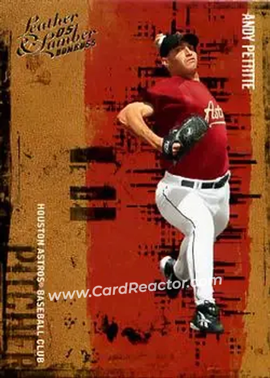 2005 Donruss Leather & Lumber #8 - Andy Pettitte - Houston Astros - Front