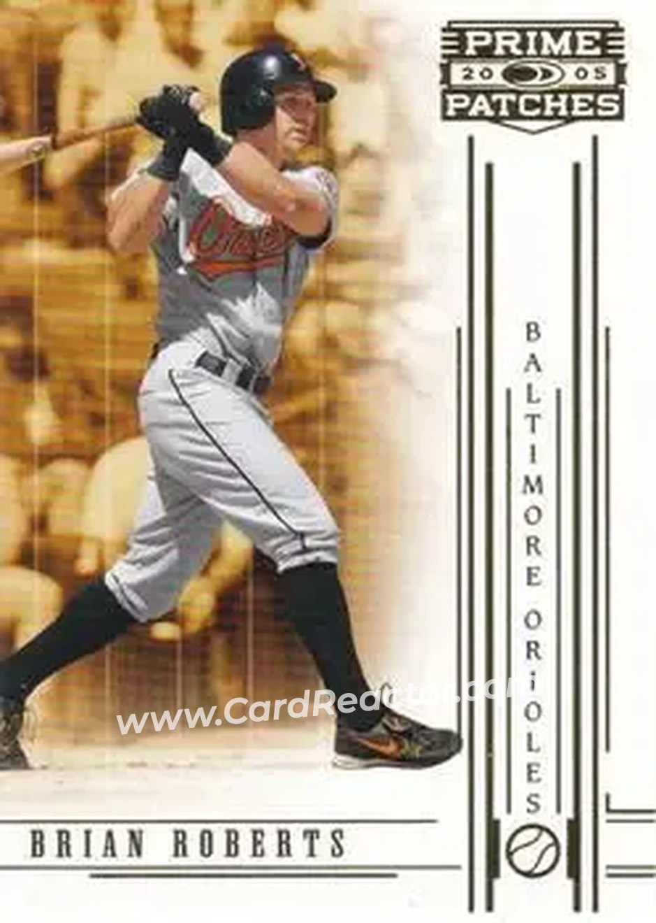 2005 Donruss Prime Patches #11 - Brian Roberts - Baltimore Orioles - Front