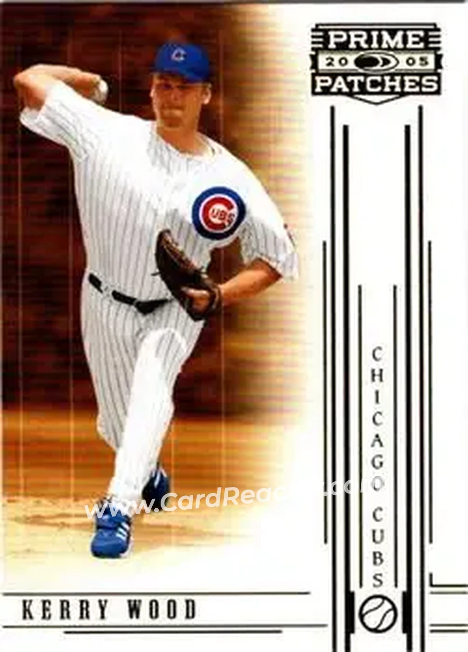 2005 Donruss Prime Patches #20 - Kerry Wood - Chicago Cubs - Front 2005 Donruss Prime Patches #20 - Kerry Wood - Chicago Cubs - Front