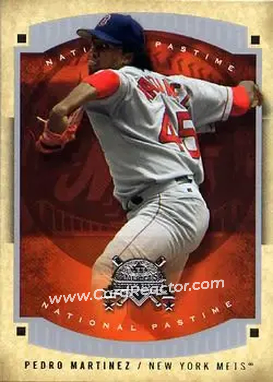 2005 Fleer National Pastime #2 - Pedro Martinez - New York Mets - Front 2005 Fleer National Pastime #2 - Pedro Martinez - New York Mets - Front