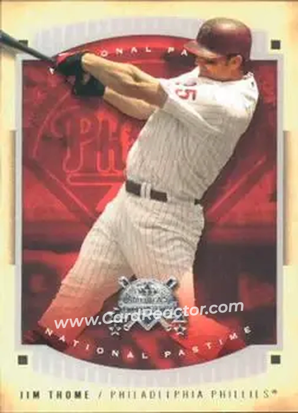 2005 Fleer National Pastime #4 - Jim Thome - Philadelphia Phillies - Front 2005 Fleer National Pastime #4 - Jim Thome - Philadelphia Phillies - Front