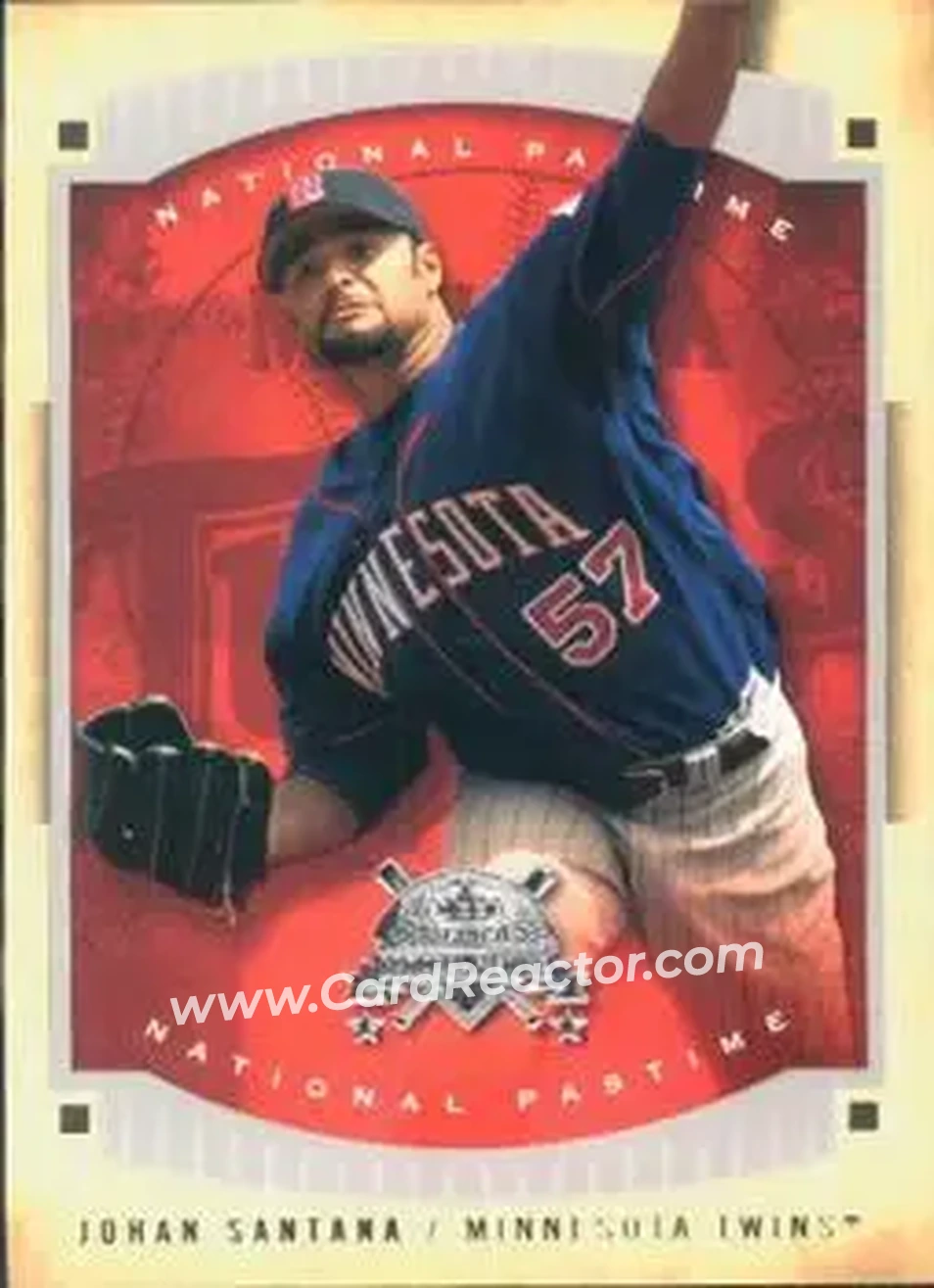 2005 Fleer National Pastime #6 - Johan Santana - Minnesota Twins - Front