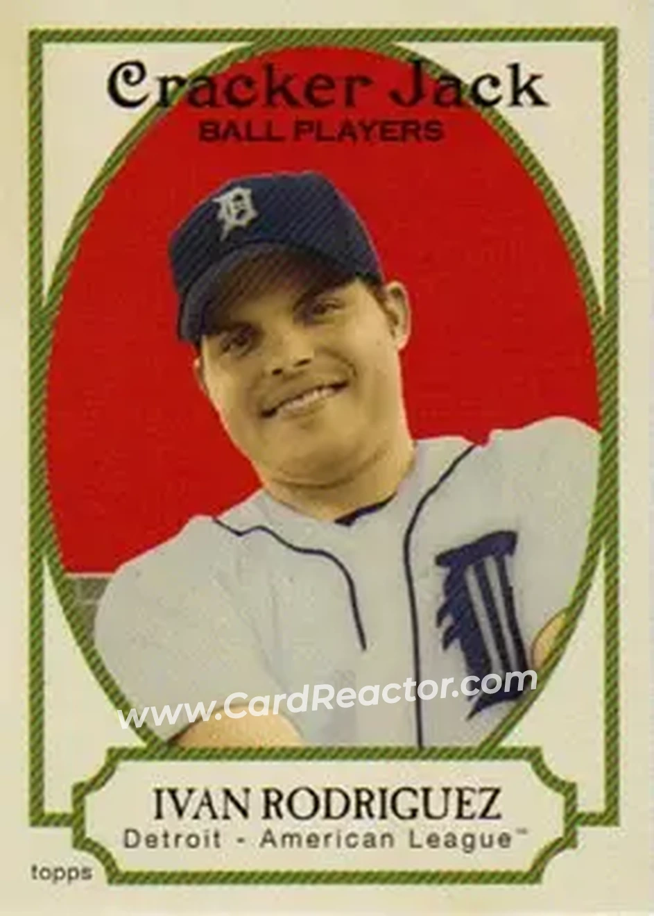 2005 Topps Cracker Jack #7 - Ivan Rodriguez - Detroit Tigers - Front 2005 Topps Cracker Jack #7 - Ivan Rodriguez - Detroit Tigers - Front