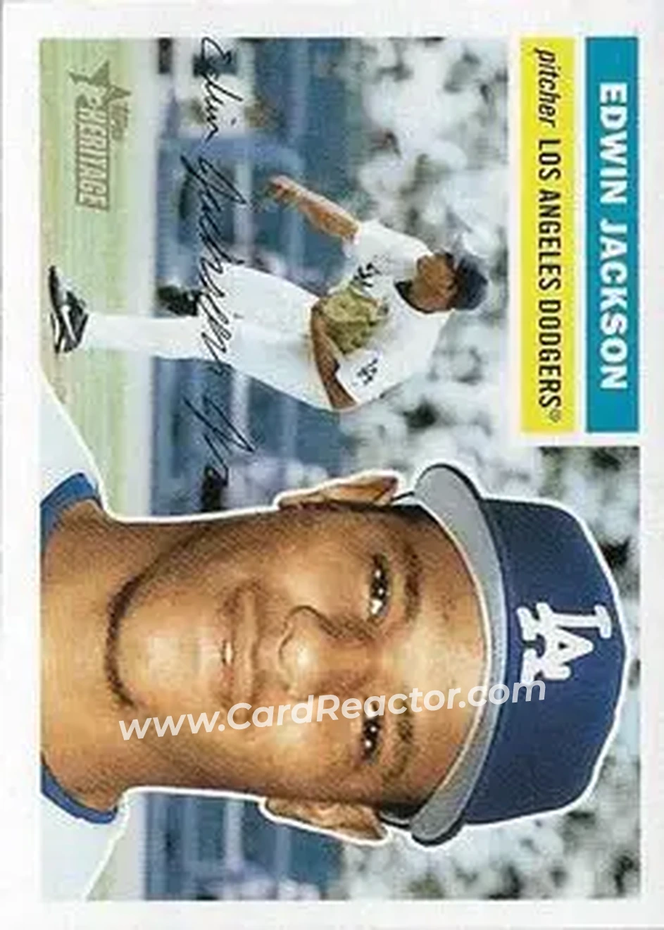 2005 Topps Heritage #24b - Edwin Jackson - Los Angeles Dodgers - Front