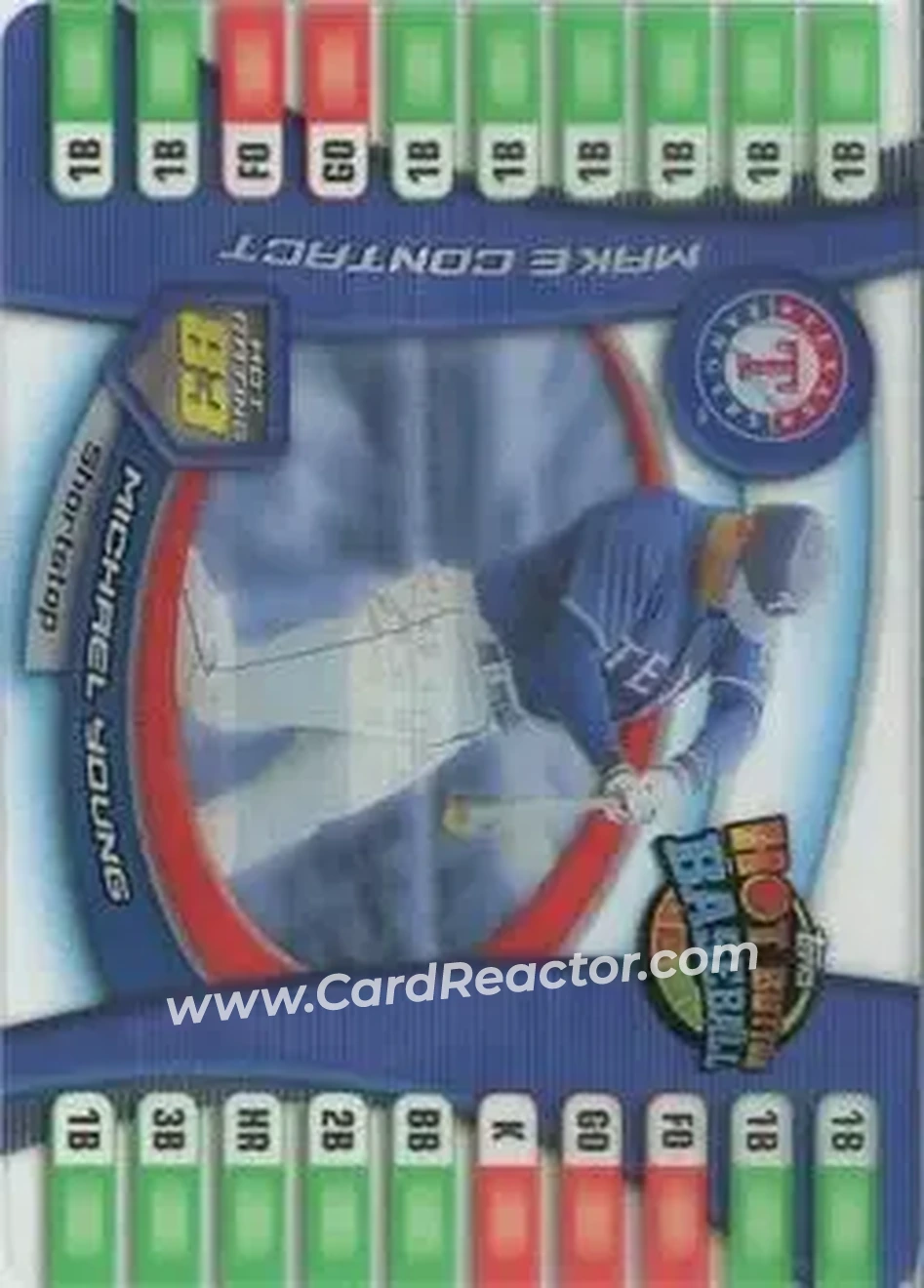 2005 Topps Hot Button #15 - Michael Young - Texas Rangers - Front