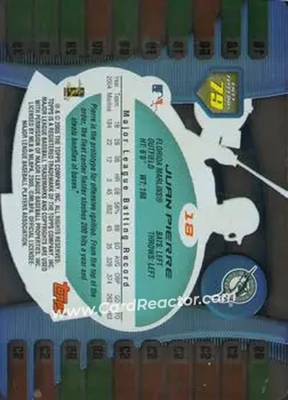 2005 Topps Hot Button #18 - Juan Pierre - Florida Marlins - Back