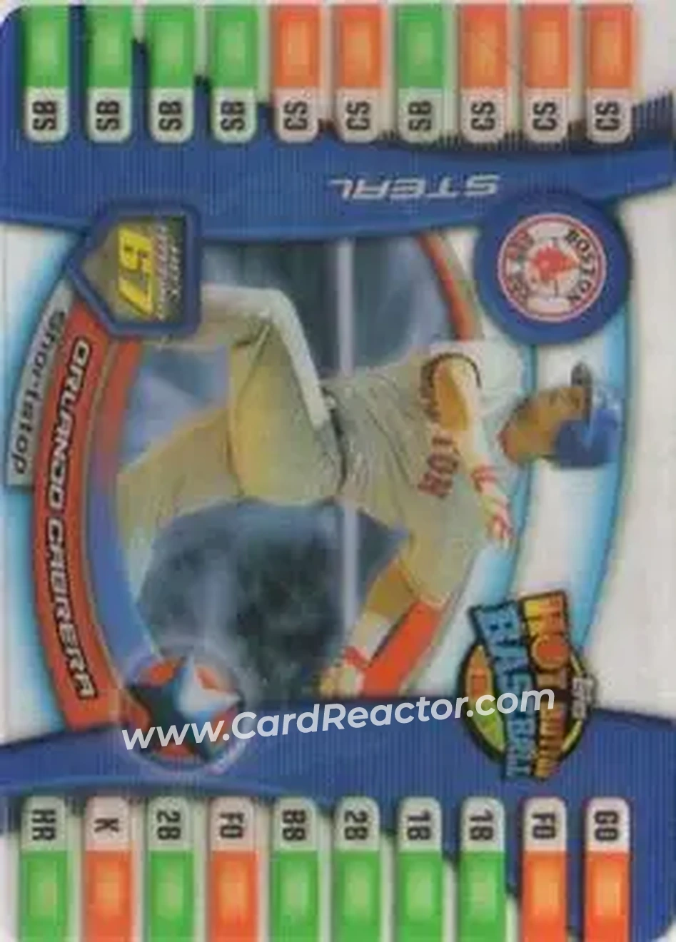 2005 Topps Hot Button #22 - Orlando Cabrera - Boston Red Sox - Front