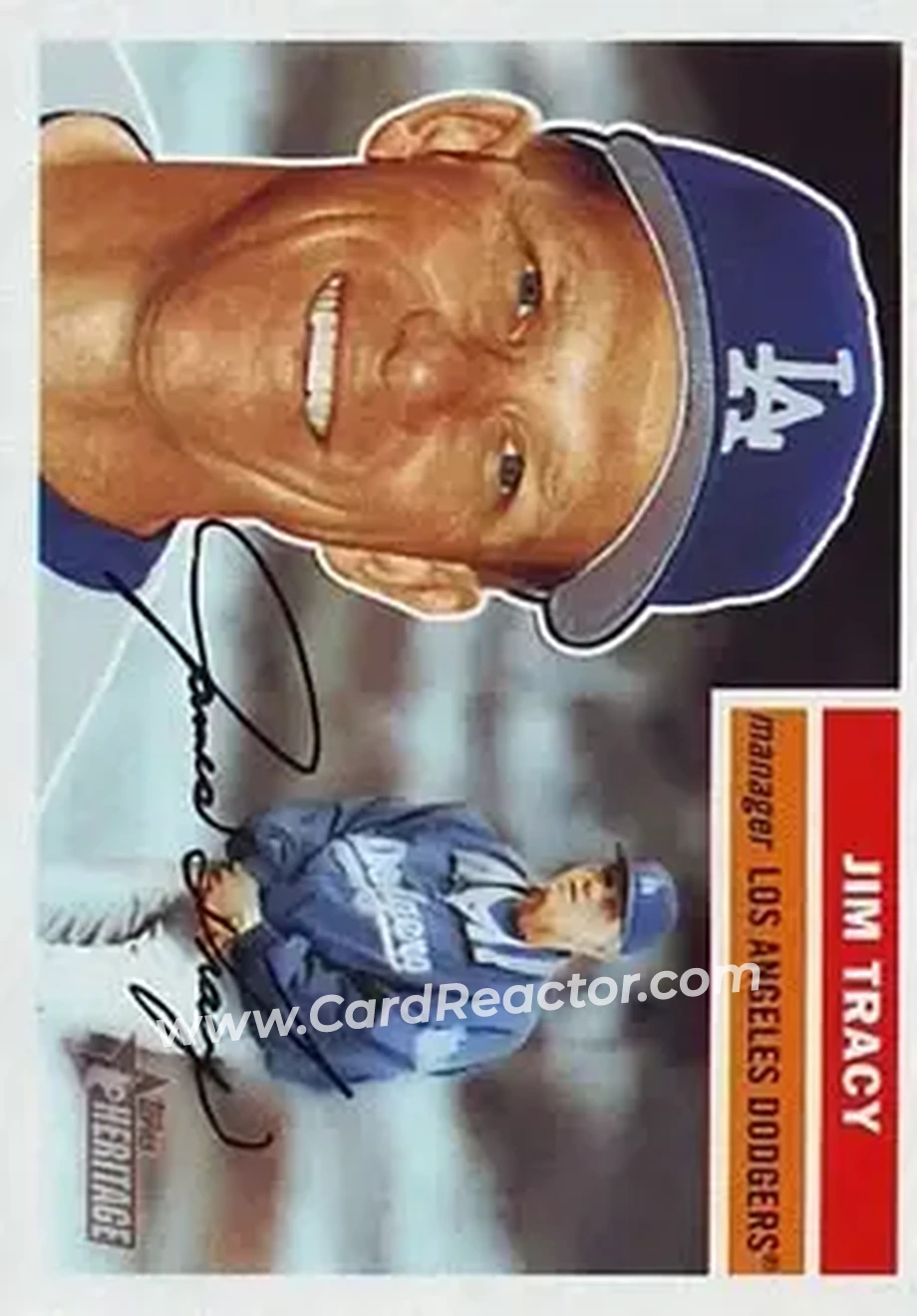 2005 Topps Heritage #8 - Jim Tracy - Los Angeles Dodgers - Front