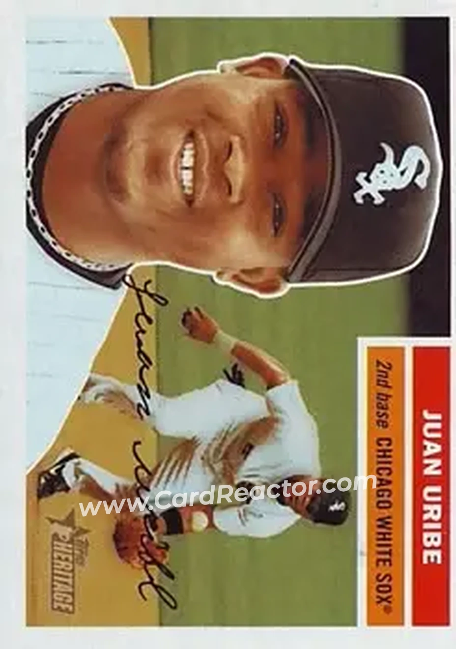 2005 Topps Heritage #19 - Juan Uribe - Chicago White Sox - Front 2005 Topps Heritage #19 - Juan Uribe - Chicago White Sox - Front