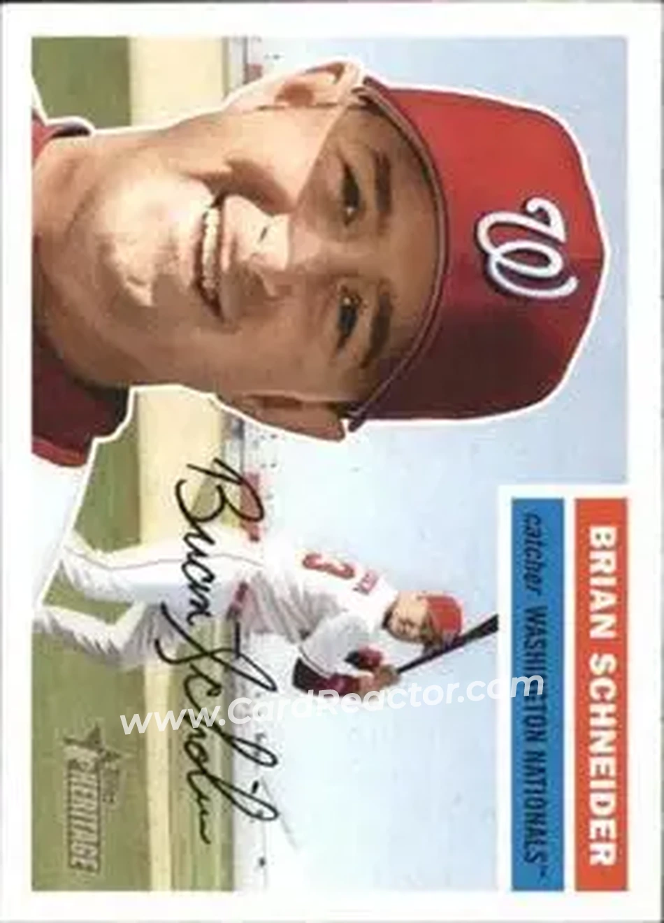 2005 Topps Heritage #27 - Brian Schneider - Washington Nationals - Front