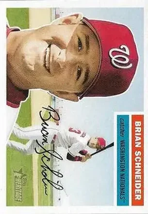 2005 Topps Heritage #27b - Brian Schneider - Washington Nationals