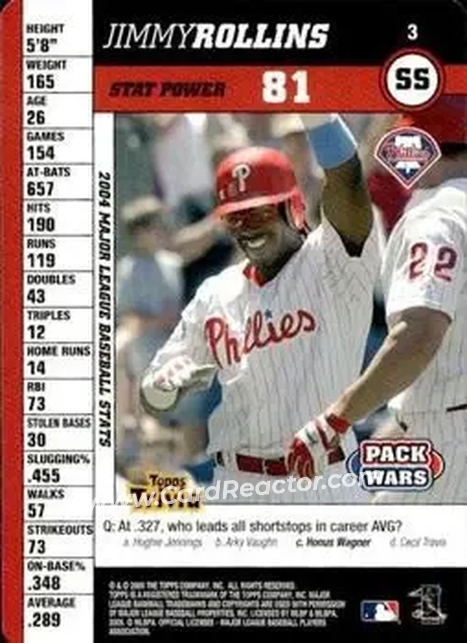 2005 Topps Pack Wars #3 - Jimmy Rollins - Philadelphia Phillies - Front