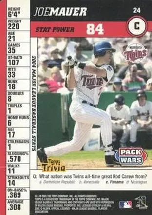 2005 Topps Pack Wars #24 - Joe Mauer - Minnesota Twins