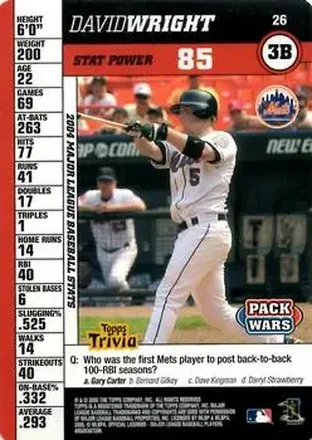 2005 Topps Pack Wars #26 - David Wright - New York Mets