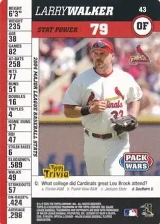 2005 Topps Pack Wars #43 - Larry Walker - St. Louis Cardinals