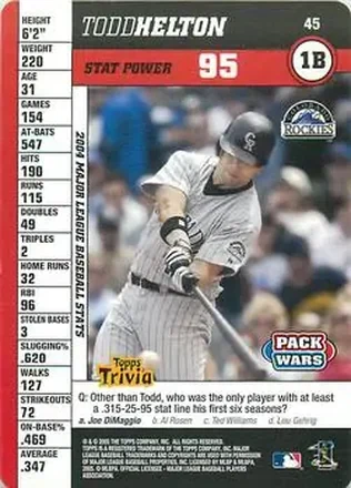 2005 Topps Pack Wars #45 - Todd Helton - Colorado Rockies