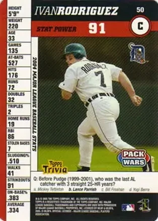 2005 Topps Pack Wars #50 - Ivan Rodriguez - Detroit Tigers
