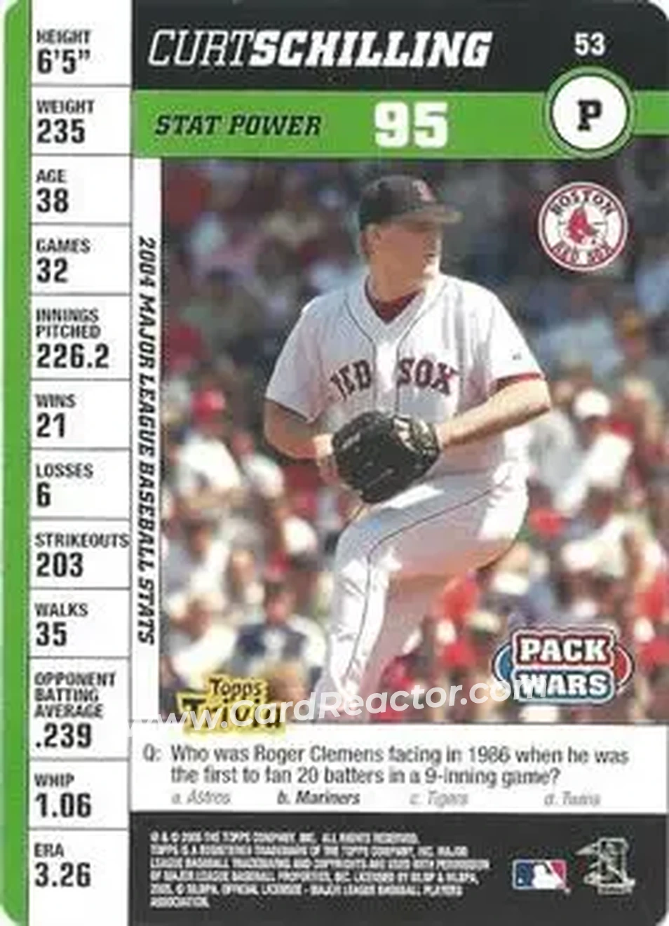 2005 Topps Pack Wars #53 - Curt Schilling - Boston Red Sox - Front